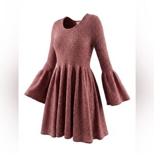 Witchy Bell-Sleeved Sweater Dress